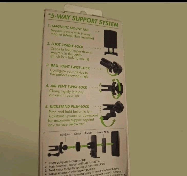 HOT TIPS Soporte magnético para teléfono con ventilación de aire para montaje en automóvil Rotación universal 360° Foto 3 de 4