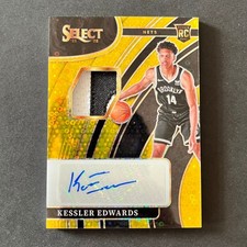 2021-22 Panini Select Rookie Patch Auto Gold Disco Kessler Edwards /10 Nets