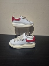 Alexander McQueen White Red Studded Shoe Size Uk 7.5 Made In Italy (O4)