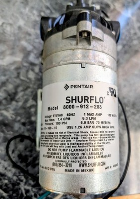 Shurflo Pump 8000-912-288 | 100psi - 1.4gpm - 115VAC