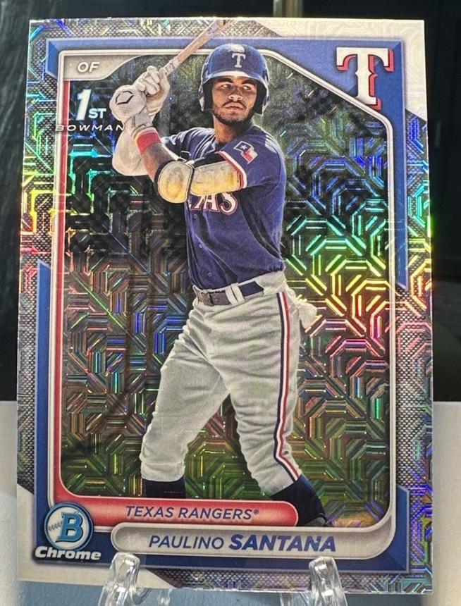 2024 Bowman Chrome Mega #BCP-245 Paulino Santana Mojo Refractor Texas Rangers