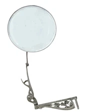 Victorian KATO SHAVING MIRROR articulating wall swing arm bath nickel fancy vtg