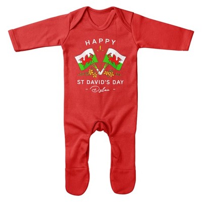 Maßgeschneiderter Happy St Davids Day Strampler Maßgeschneidert Jungen und Mädchen...