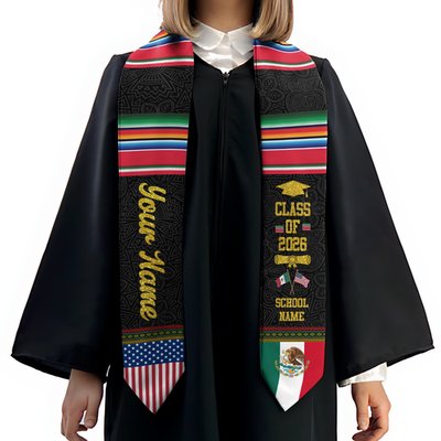 Personalized Mexican American Graduation Stole Senior Class Of 2026 Sashes  Gift | eBay