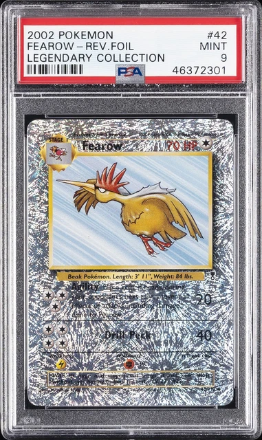 2002 POKEMON LEGENDARY COLLECTION #42 FEAROW-REVERSE FOIL PSA 9