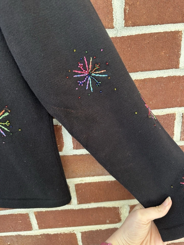 Suéter Talbots Negro Cuello Alto Fuegos Artificiales Mujer Talla Grande Foto 4 de 4