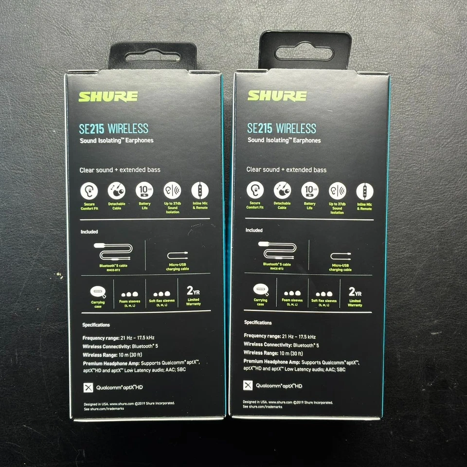 Auriculares/auriculares internos de monitoreo de DJ con aislamiento de sonido Shure SE215SPE-B+BT2 Foto 3 de 4