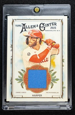 2025 Allen & Ginter BRYCE HARPER Blue Jersey MEM Relic Game Used MLB Phillies SP