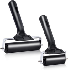 2Pcs Rubber Brayer Rollers 4" 2.2" Printmaking Ink Printing Gluing Tool