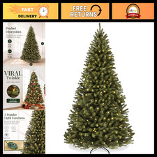 6ft Pre-Lit Artificial Christmas Tree with LED Twinkling Lights, Realistic Holid