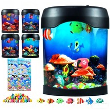 Fake Fish Lamp, LED Aquarium Sensory Light with 6 Color Changing and 7 Fake F...