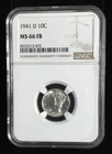 1941-D Silver Mercury Dime NGC MS66 FB Full Bands