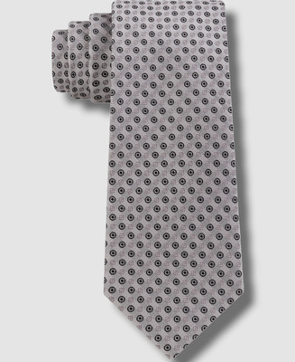 Calvin Klein Men's Gray Black Mini Bullseye Slim Silk Neck Tie 57in x 3in