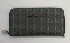 Round Zip Wallet Black Q Pot Jtz76