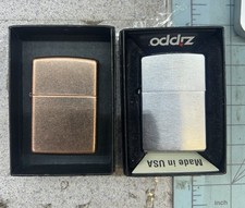 Zippos Regular Lighters, Antique Copper Finish Made in USA in Box