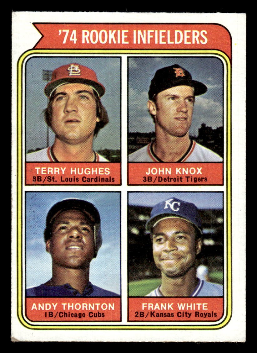 1974 Topps Baseball Rookie IF Andy Thornton / Frank White #604 VG/EX - VG/EX+