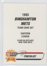 1993 Fleer ProCards Minor League Checklist Binghamton Mets Checklist #2351 0q3