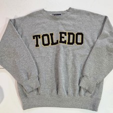 Vintage JanSport University of Toledo Sweatshirt Mens Medium Gray Made in USA