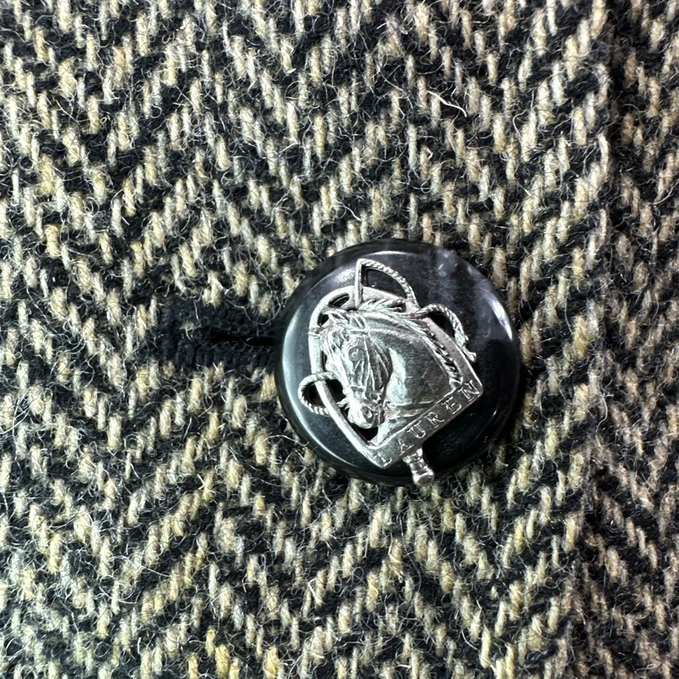 Blazer Lauren Ralph Lauren Mujer 14 Lana Espiga Caballo Ecuestre Botón Foto 3 de 4
