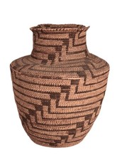 Papago Olla Basket Mid/Late 20th Century  Size 12.875" H x 10.5" W