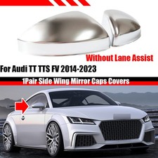 2X Chrom Spiegelkappen Kappe ABS Für Audi TT TTS FV 2014–2023 Ohne Side Assist
