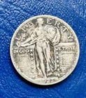 1923 Standing Liberty Quarter. 90% Silver. Very Fine Condition. Charity Auction