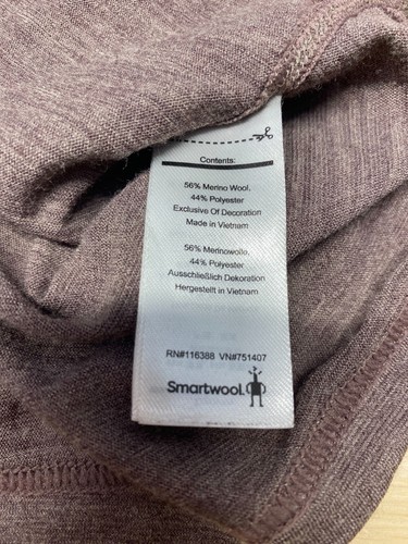 Smartwool Polo Uomo XL Heathered Viola Merino Sport 150 Lana Manica Corta LOGO - Foto 9 di 14