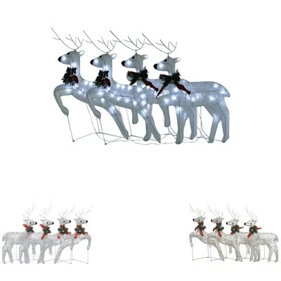 2/4/6x Christmas Reindeers LEDs Xmas Decoration Ornament Multi Colours vidaXL - Picture 1 of 15