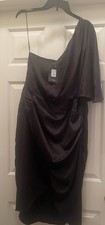 New! Semi-Formal One-Shoulder Satin dress 1X Size Women.