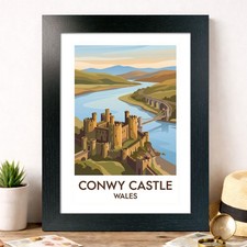 Conwy Castle, Wales Travel Poster Giclee Art Print 53-5