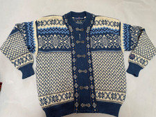 Nordstrikk Norwegian Wool Blue Cardigan Sweater Size Mens M Womens L Pewter
