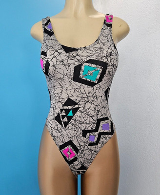 Vintage Leotard by VITAL High-Leg Sexy Aerobics Workout SPANDEX Costume