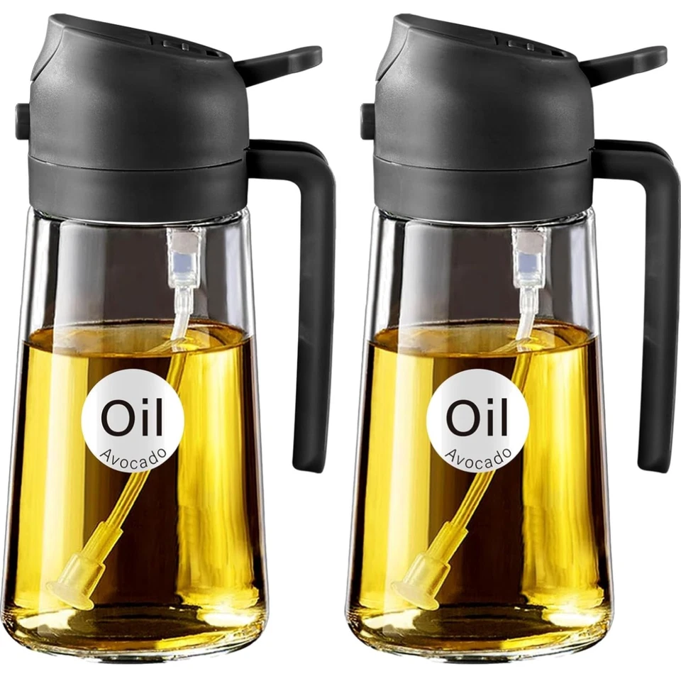 Küchensprühgerät, Speiseöl, 470ml, auslaufsicher, wiederverwendbar, transparent