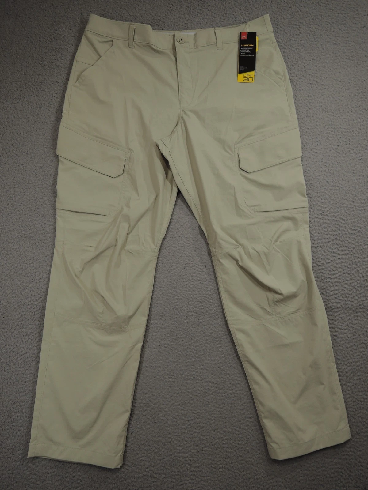 Under Armour Pants 38x32 Tan UA Storm HeatGear UPS 30 Cargo Water Lightweight