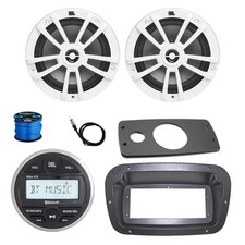 JBL Marine Radio, Spa Bezel, Adapter, Antenna, 2x 6.5" 180W White Speaker w/Wire