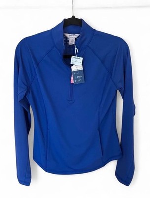 Tommy Bahama Sweatshirt Womens S Small Royal Blue Pima Cotton Half Zip Pullover