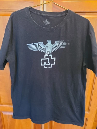 Vintage Y2K Rammstein Deutschland Eagle Logo Heavy Metal Band Tee T-Shirt 2XL - Picture 2 of 13