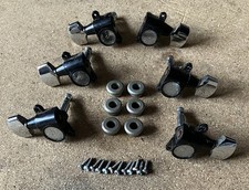 SET Original 70s 80s Schaller Germany 3L 3R Machine Heads Tuners, Chrome & Black