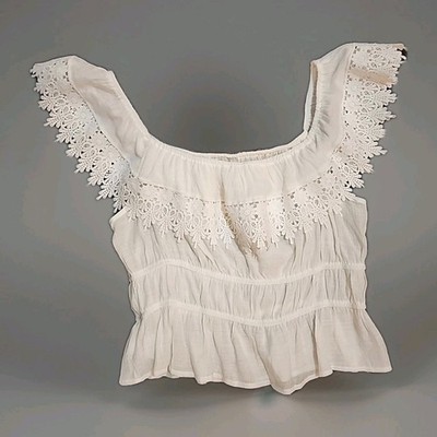 Meraki Womens Gauzy White Off Shoulder Top Size XL Embroidery Lace NEW NWT R2