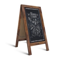 A Frame Chalkboard by : 40x20 Solid Wood A-Frame Sign Rustic Brown Double-Sid...