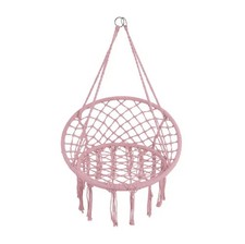 Woven Courtyard Hanging  Basket with Cotton Rope and Iron Ring Swing Chair