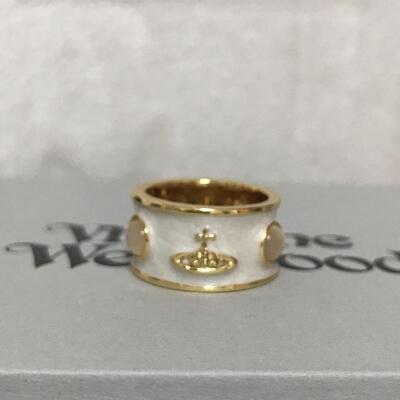 VIVIENNE WESTWOOD ロコ エンホス カトホルタ 【関税込】 Vivienne Westwood Logo Ring Size 8 Gold x White NO BOX
