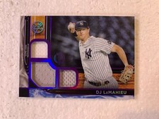 DJ LeMAHIEU TRIPLE RELIC /50 PURPLE 2022 TOPPS TRIBUTE RELIC CARD SP