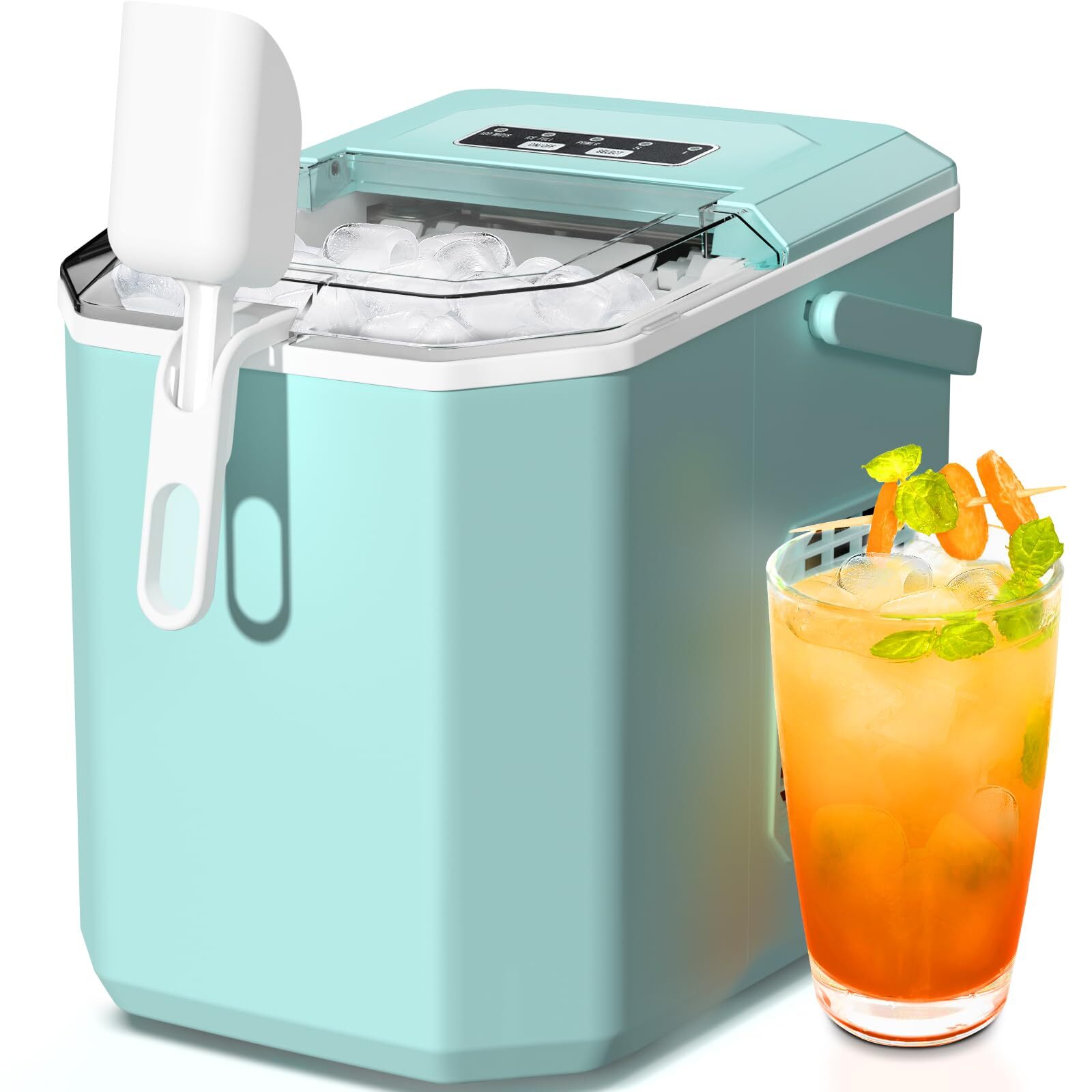 Countertop Ice Maker,Portable Ice Machine with Carry Handle,Self-Cleaning,Bas...-image