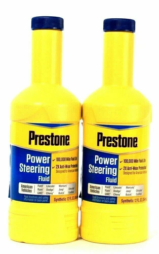 (2 Bottles) Prestone American Vehicles Synthetic Power Steering Fluid 12 Oz