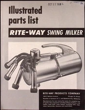 1952 Rite Way Swing Milker Dealer Brochure Replacement Parts Diagram