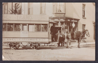 Wales Carmarthenshire LLANELLY Pferdebahn ''3 Meilen pro Woche'' gebraucht 1905 RPPC