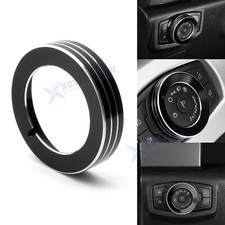 Black Interior Headlight Fog Light Switch Knob Cover For Ford Mustang 2015-2023