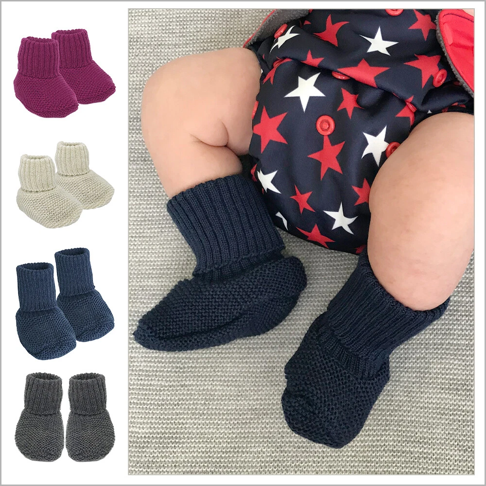 REIFF Infant Baby Warm Thermal Booties Socks, 100% Organic Merino Wool