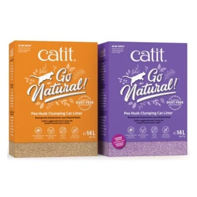 Catit Litter Cat Kitten Clumping 100% Biodegradable Go Natural Pea Husk 14L - Image 1 of 4